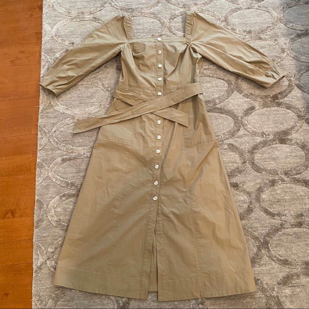 Veronica Beard Square Neck Midi Dress